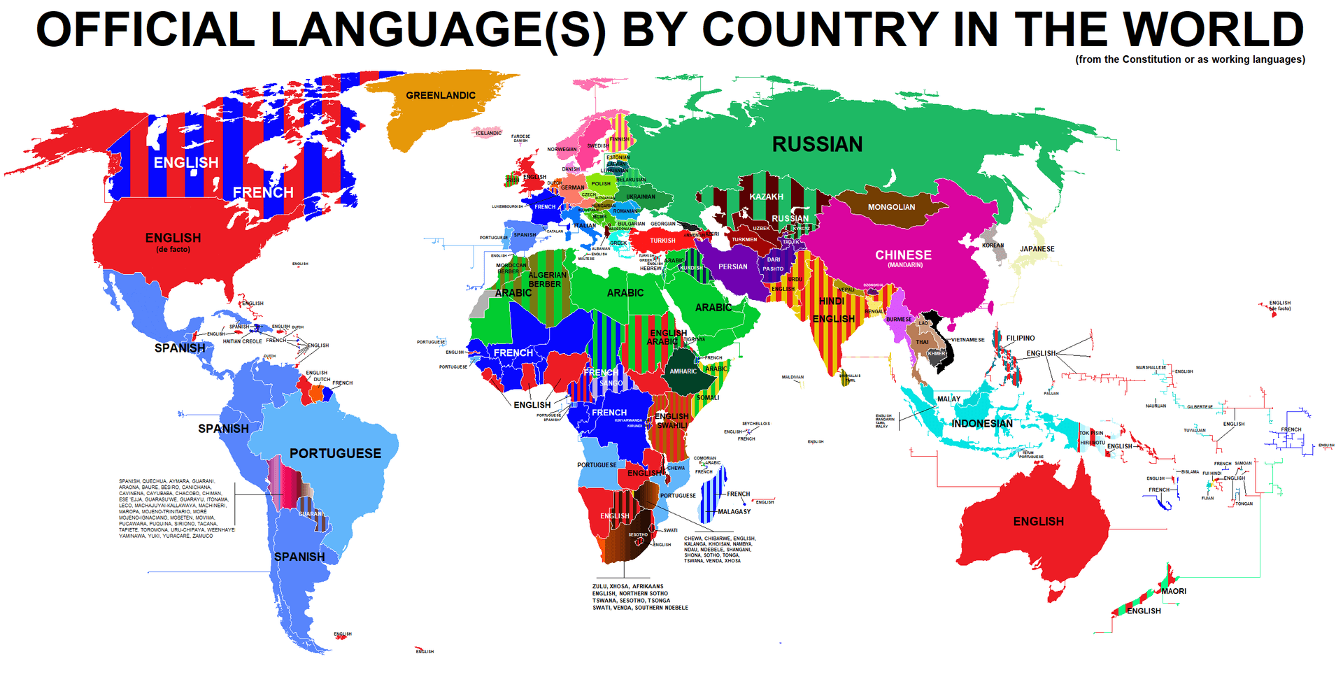 World Official Languages Map